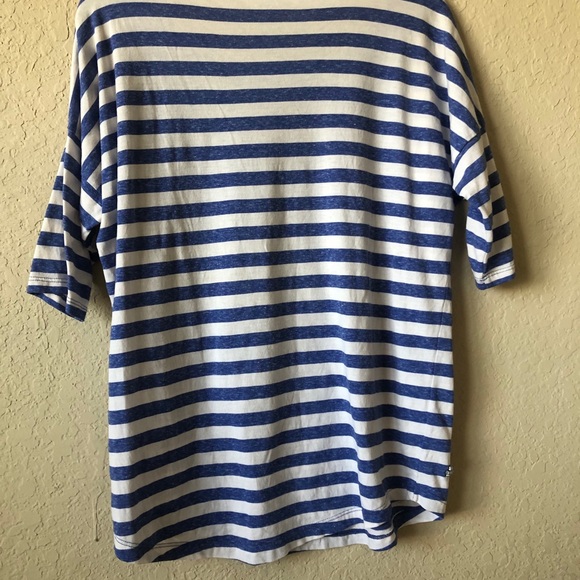 Ann Taylor Loft Blue/White Striped Top - Picture 2 of 4